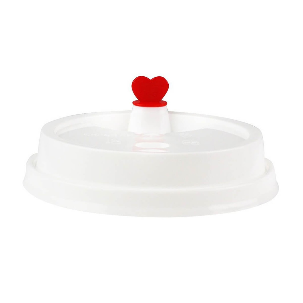 Lid Simple 90MM White/Red 20x1000pc Bubbly (50 Per Pack)