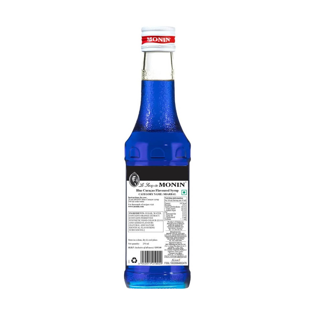 Monin MINI Blue Lagoon Syrup, France - 6x250ml