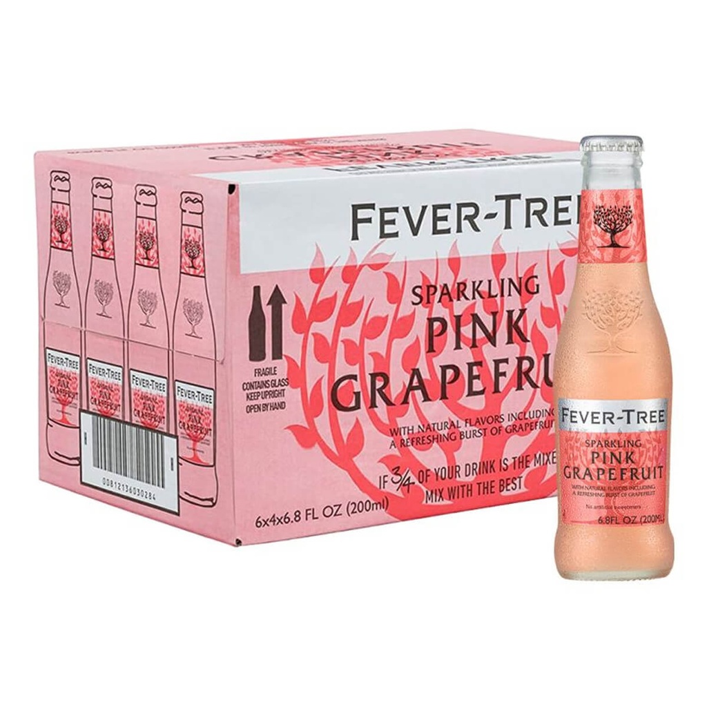 Fever Tree Pink Grapefruit Soda Water - 24x200ml