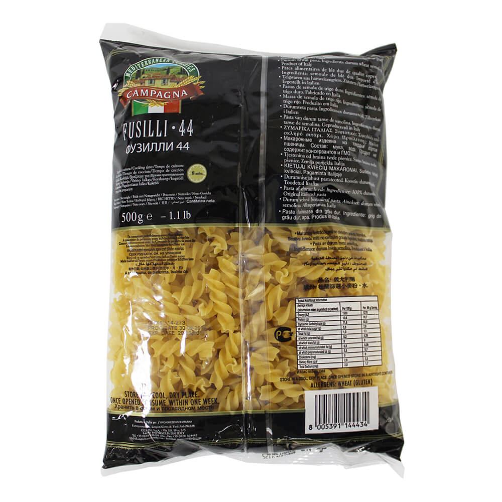 Campagna Fusilli #44 Pasta, Italy - 24x500g