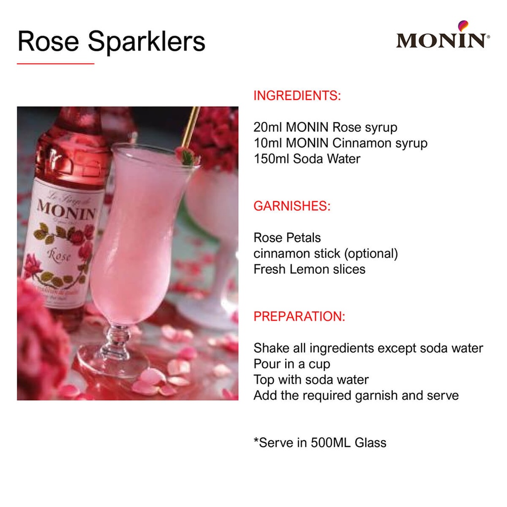 Syrup Rose Monin FRA 6x700ml