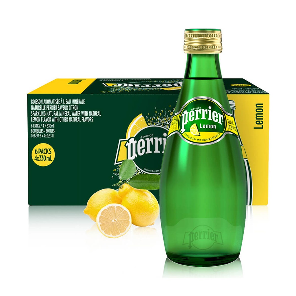 Perrier Sparkling Water With Lemon - 24x330ml
