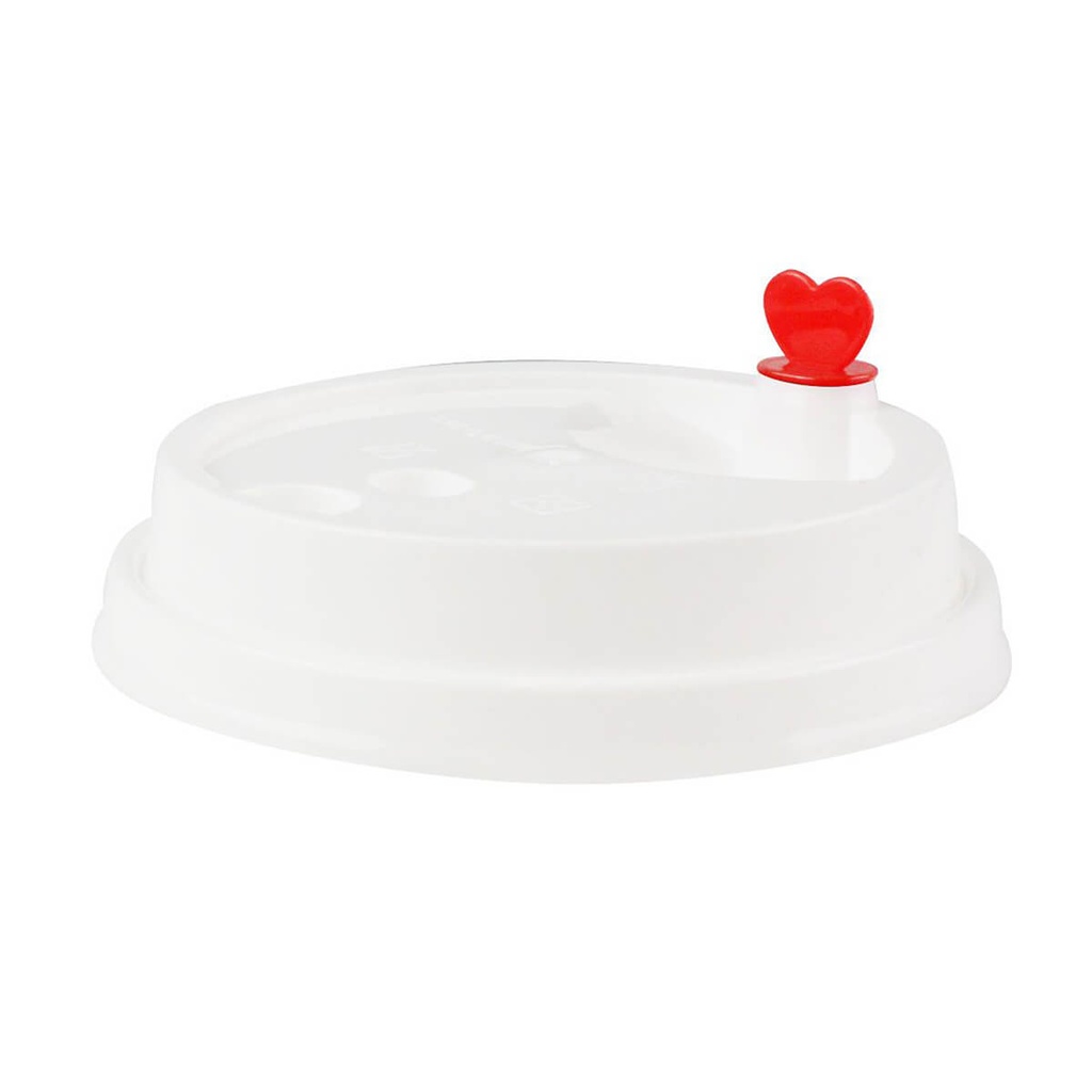 Bubbly Lid Simple 90MM White/Red - 20x1000pc (50 Per Pack)