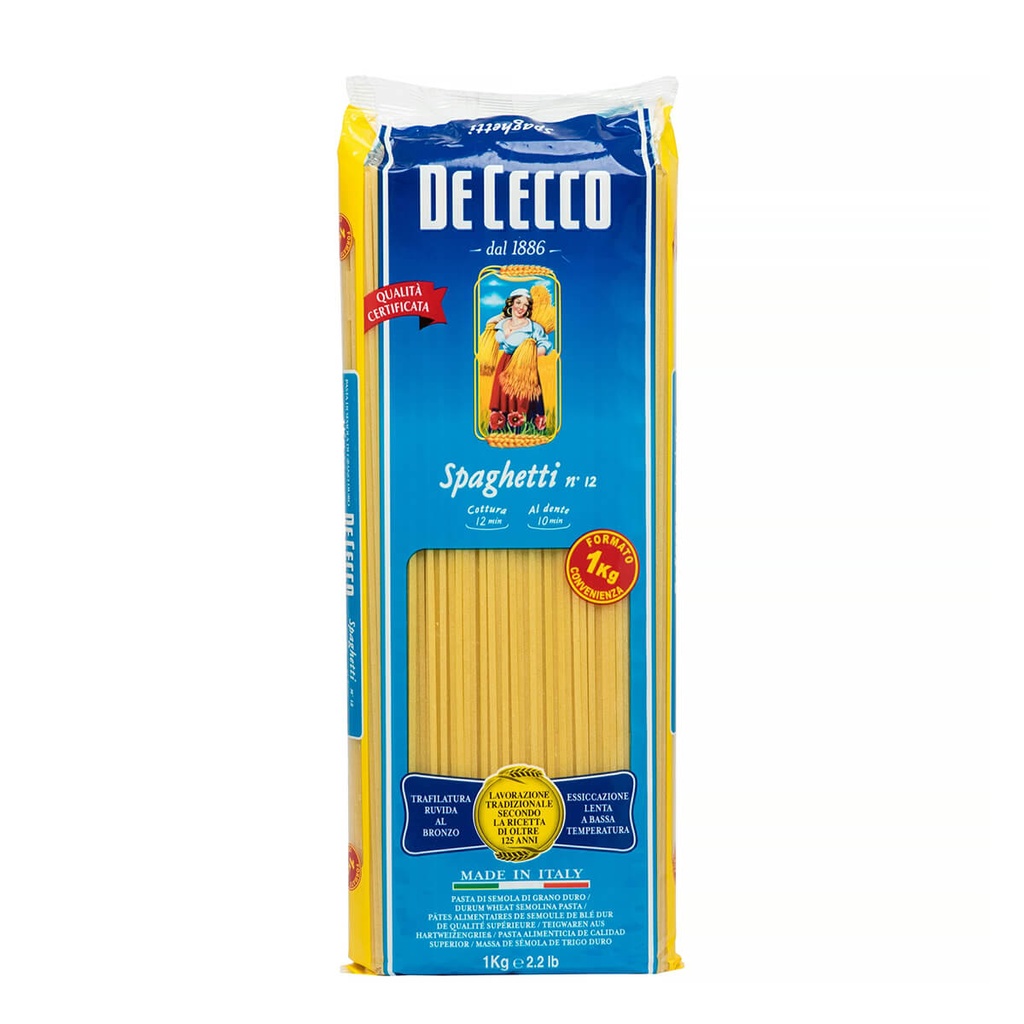 DeCecco Spaghetti #12 Pasta - 12x1kg