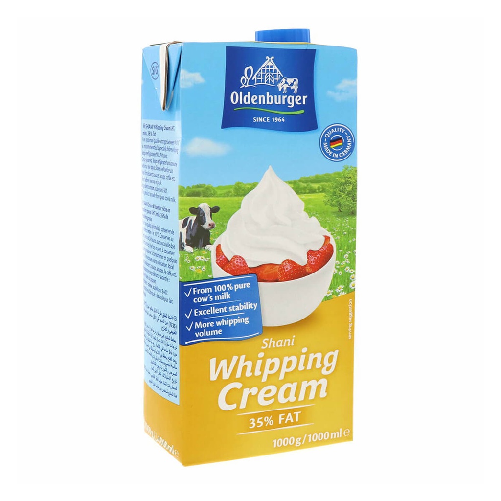 Oldenburg Shani Whipping Cream 35% - 12x1ltr