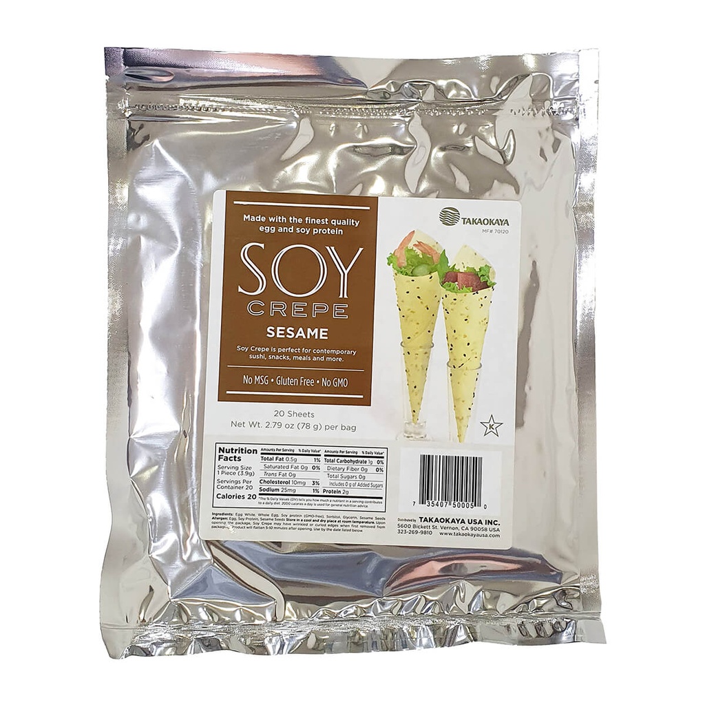 Soy Crepe Sesame Sheet Mamenori, USA - 10x20sheet