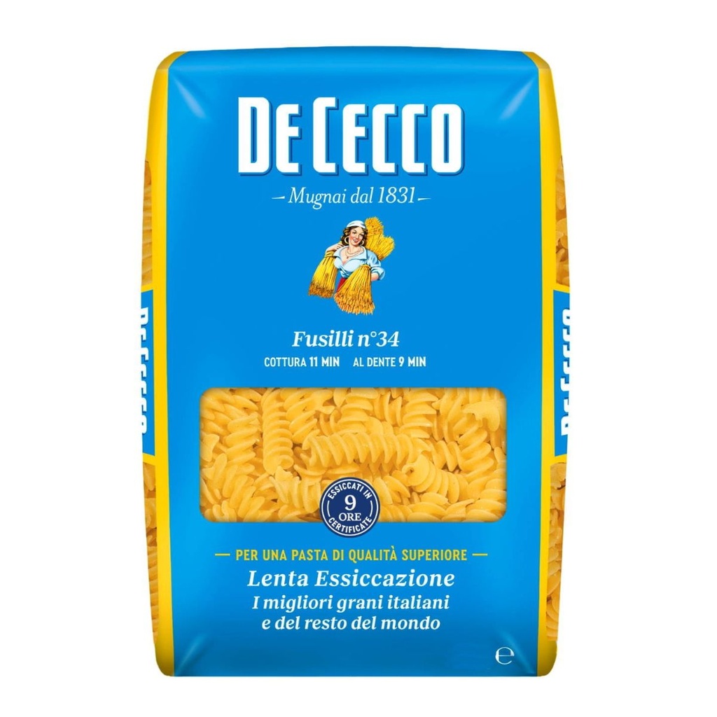 DeCecco Fusilli #34 Pasta - 12x1kg