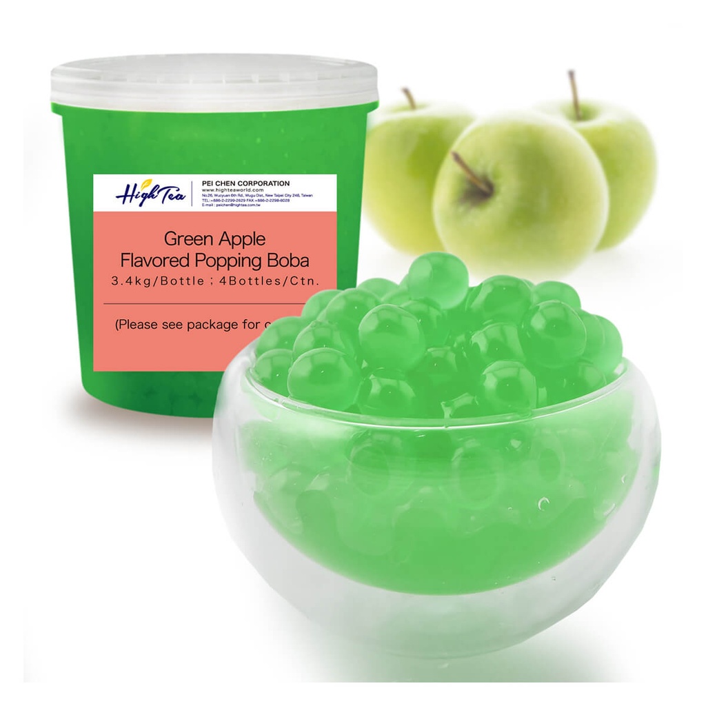 High Tea Greening Apple Popping Boba, Taiwan - 4x3.4kg