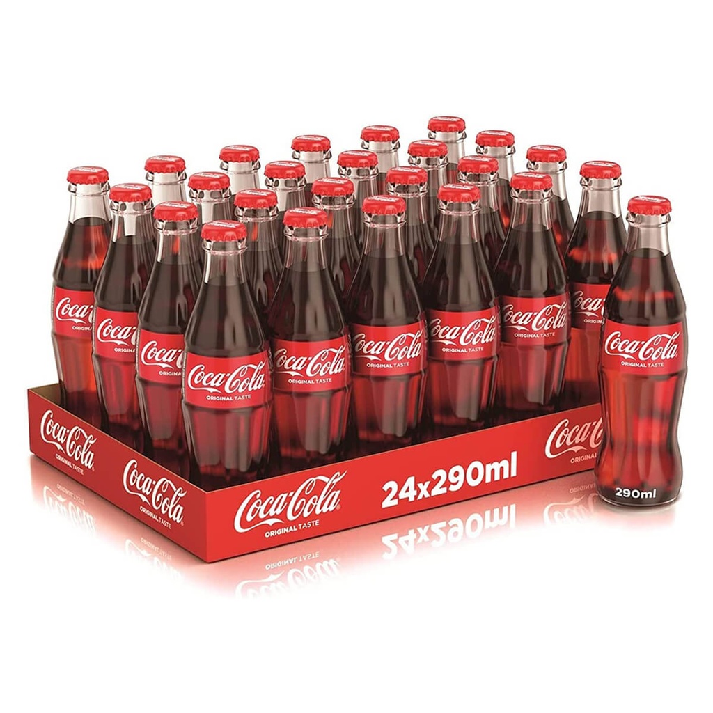 Coca Cola Original Taste Soft Drink UAE, Glass - 24x290ml