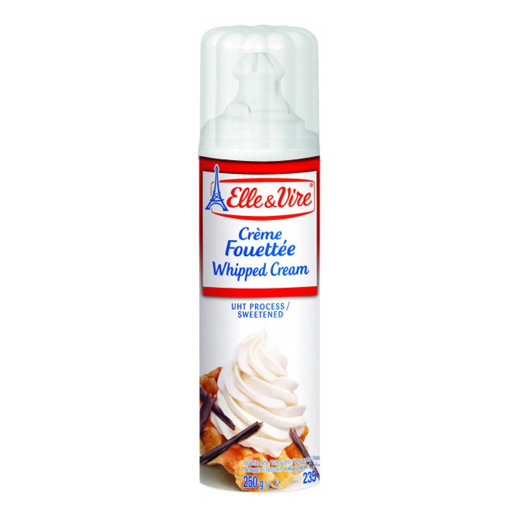 Elle & Vire Whipping Cream Spray, Natural - 12x250g