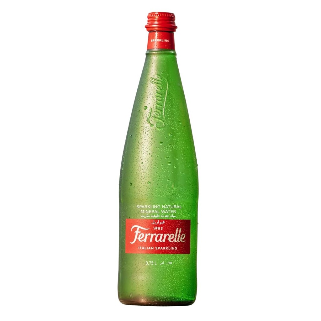 Ferrarelle Sparkling Water, Glass, Italy - 12x750ml