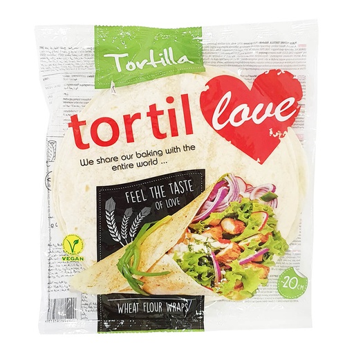 Tortillove Tortilla Wheat Flour Wrap 8" (20CM) - 10x1doz