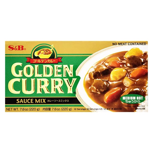 S&B Medium Hot Golden Curry Sauce, Japan - 60x220g