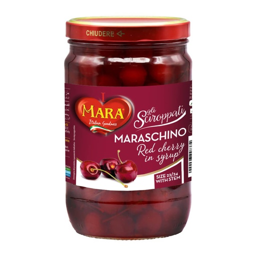 Mara Maraschino Cherries with Stem - 12x225g