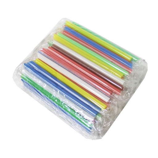Bubbly Straw Colored Large Bubble Tea 230x11mm 40x100pc (100 Per Pack)