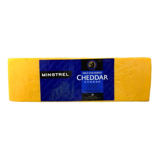 Minstrel Cheddar Cheese Block, Colored - 1x1kg