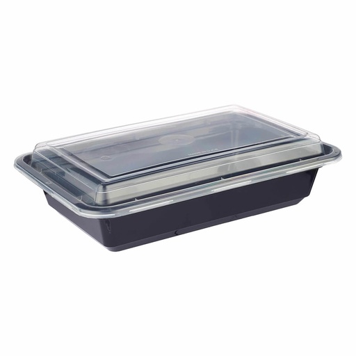 SNH Black HD Rectangle Container 38z+Lid - 1x150pc