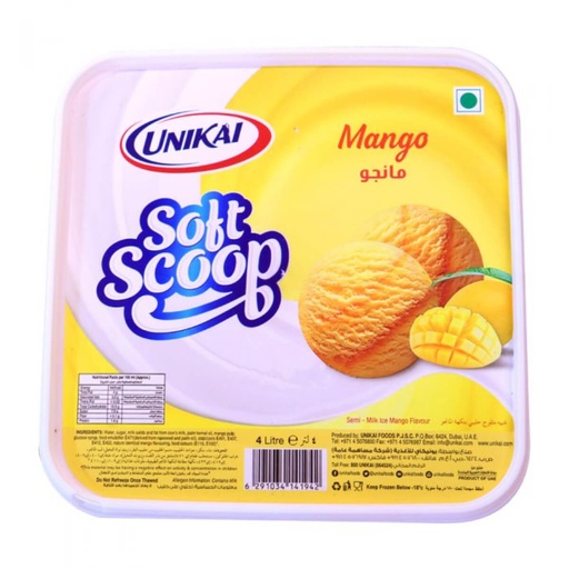 Unikai Mango Ice Cream - 6x4ltr