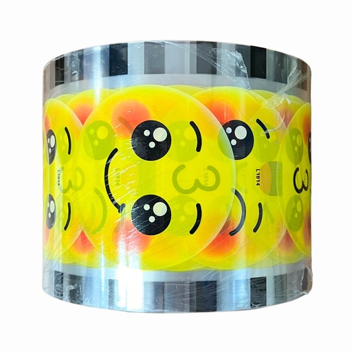 Bubbly Sealing Film With Yellow Smile Emoji - 1x1pc