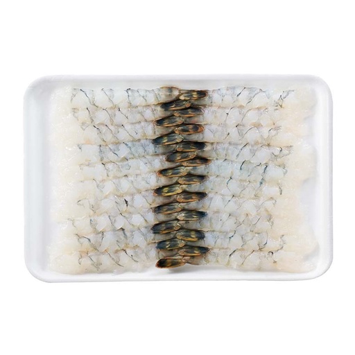 GGFT Vannamei White Shrimp Nobashi-Ebi 21/25, Tail On - 20Pc x 20Tray