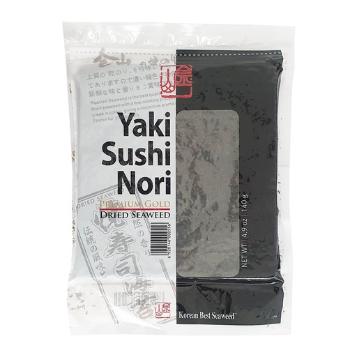 Korean Best Seaweed Yaki Sushi Nori Premium, Gold - 80x140g
