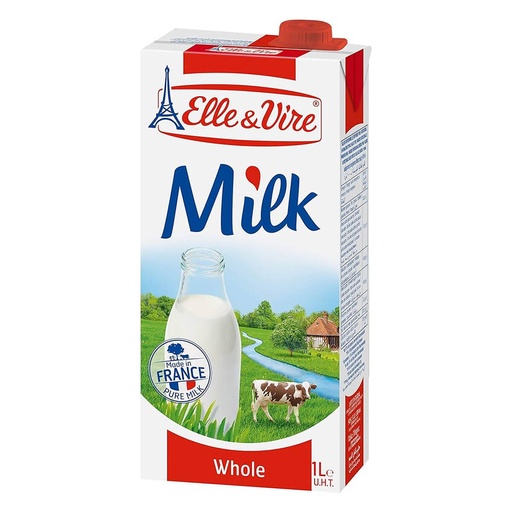 Elle & Vire Milk Full Cream, Red - 6x1ltr