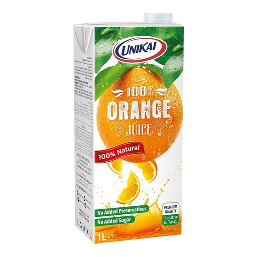 Unikai 100% Orange Juice - 12x1ltr
