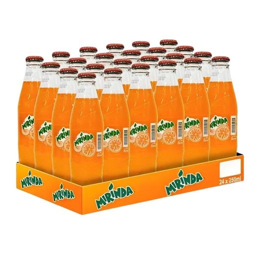 Mirinda Orange Soft Drink Glass Bottle, UAE - 24x250ml